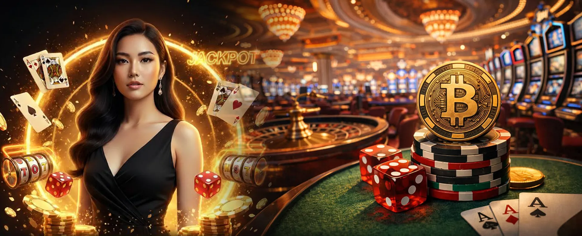 super Casino Registration Banner with Golden Theme